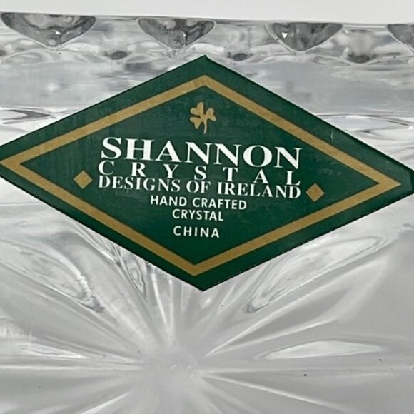 Shannon Crystal Designs of Ireland Hand Crafted Rectangle Crystal Footed Creamer - Picture 3 of 14